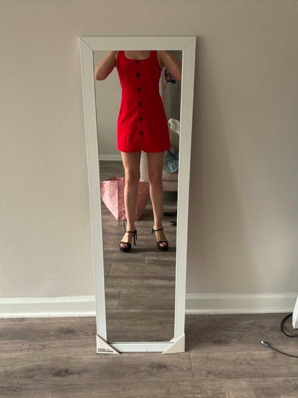 Red Mini Dress - Picture 4 of 4